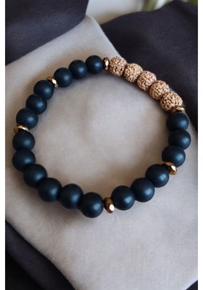 Rudraksha Bileklik Mat Oniks Taşı Bileklik Orijinal Gerçek Doğal Taş Erkek Bileklik Kadın Bileklik Rudraksha Bileklik Rudraksha Bileklik