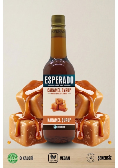 Şekersiz - Sugar Free Karamel Aromalı Kahve Şurubu 750 Ml - Barista Serisi Diğer