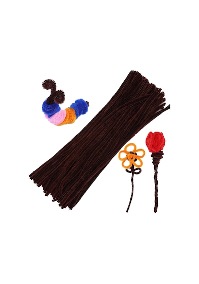25'li Kahverengi Şönil, Eğitici Şönil Seti, Tüylü Tel, 30 Cm, Peluş Tel