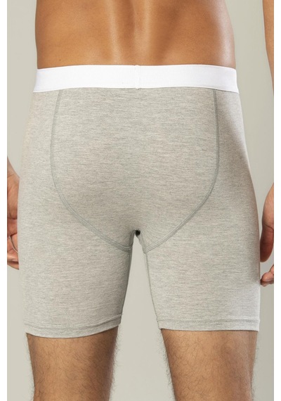 Erdem Gri Melanj Pamuk Elastan Uzun Boxer 1416 Gri Melanj