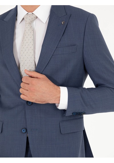 Cacharel Mavi Slim Fit Takım Elbise