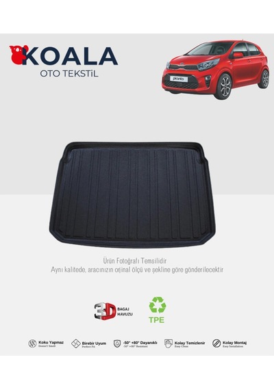 Kia Picanto 2018 Ve Sonrası 3d Bagaj Havuzu