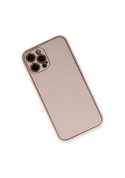 Apple iPhone Uyumlu  Uyumlu 12 Pro Kılıf Coco Deri Silikon Kapak - Pudra Renkli