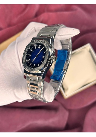 Patek Philippe Lacivert Kadran Erkek Kol Saati Gümüş