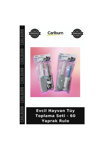 Evcil Hayvan Tüy Toplama Seti - 60 Yaprak Rulo Ofis Temizlik Gereci Kedi Tüyü Temizleyici