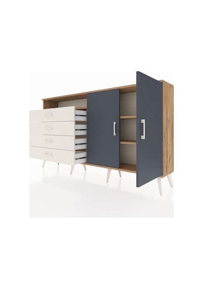 Arges Konsol 3 Raflı 4 Çekmeceli 2 Kapaklı 176x30x99 Çam-antrasit Çam-antrasit/aytaşı Arges Konsol 3 Raflı 4 Çekmeceli 2 Kapaklı 176x30x99 Çam-antrasit Çam-antrasit/aytaşı