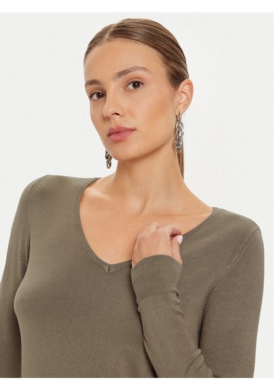 Only Onlvenıce Lıfe Ls Vneck Pullo Knt Noos Gri Kadın Kazak 15333990