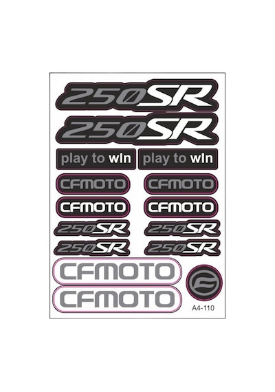Cf Moto 250sr Sticker Seti Siyah