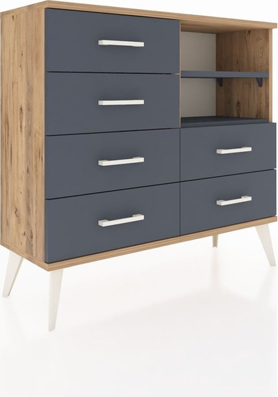 Arges Şifonyer 2 Raflı 6 Çekmeceli 88x30x80 Çam-antrasit Antrasit Arges Şifonyer 2 Raflı 6 Çekmeceli 88x30x80 Çam-antrasit Antrasit