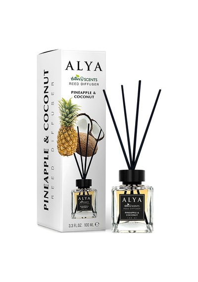 Alya Nature's Scents Green Tea + Hot Chocolate + Pine Apple & Coconut Bambu Çubuklu Oda Kokusu 3 x 100 ML