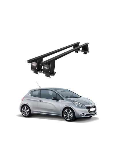 Royal Peugeot 208 2012 - 2015 Uyumlu Siyah Kilitli Ara Atkı Port Bagaj Tavan Barı