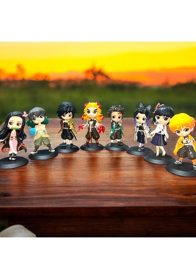 Vıp Demon Slayer 8'li Karakter Set Anime Set 13 Cm Demon Slayer Oyuncakları Demon Slayer Biblo Set Diğer