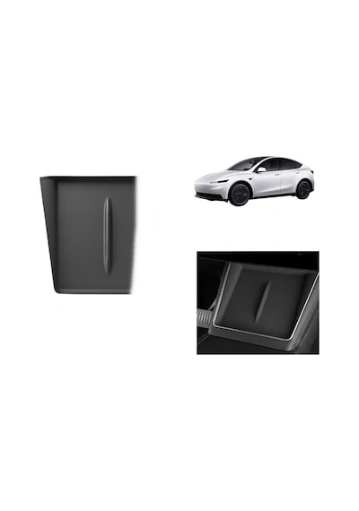 Tesla Model Y Juniper 2025+ Uyumlu Ön Konsol Kablosuz Şarj Pedi Kaymaz Silikon Matı 1 Adet Siyah