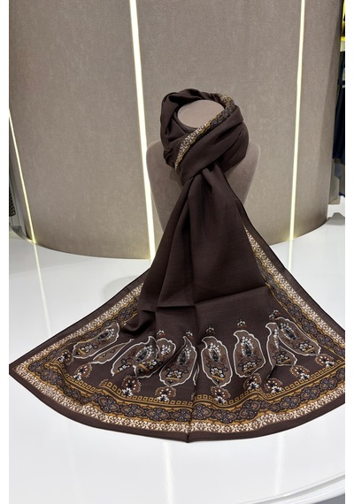Cardion Lunira Silk Yün İpek Şal Açık Kahve