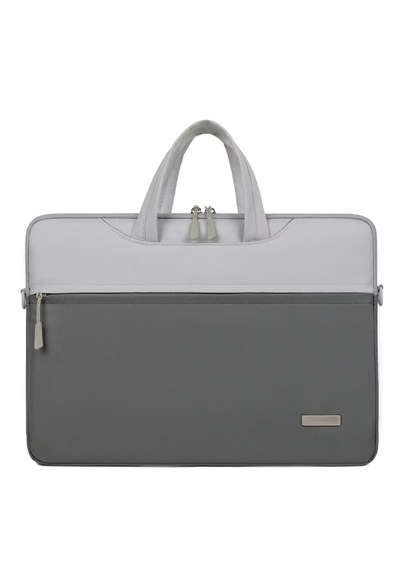 Ecruz City Oxford 15'' Laptop Apple Macbook Uyumlu Tablet Çantası Açık Gri - Pembe