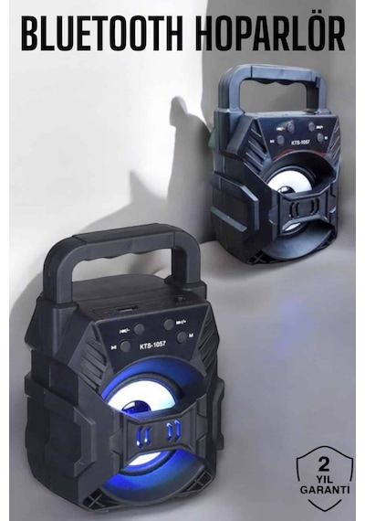 Tnabilir - 23 - Bluetooth Hoparlör Led Işıklı Uzun - Muratech - Pil Ömrü