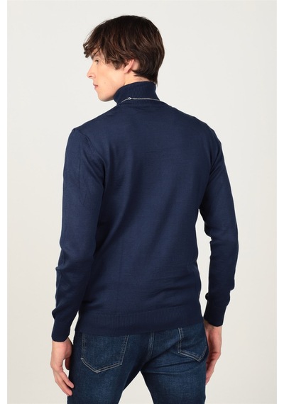 Tudors Slim Fit Dar Kesim Tam Boğazlı Yaka Düz Yün Erkek Kazak-23921 Lacivert Tudors Slim Fit Dar Kesim Tam Boğazlı Yaka Düz Yün Erkek Kazak-23921 Lacivert