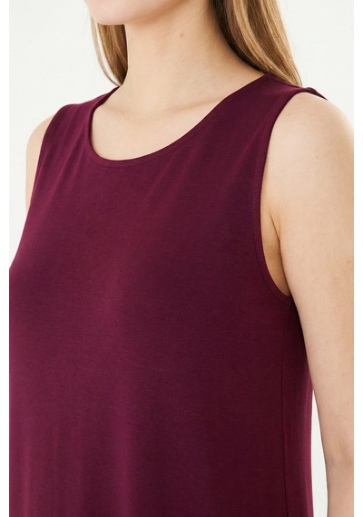 Sortie Collection Basic Kolsuz Modal Cepli Çan Elbise Bordo