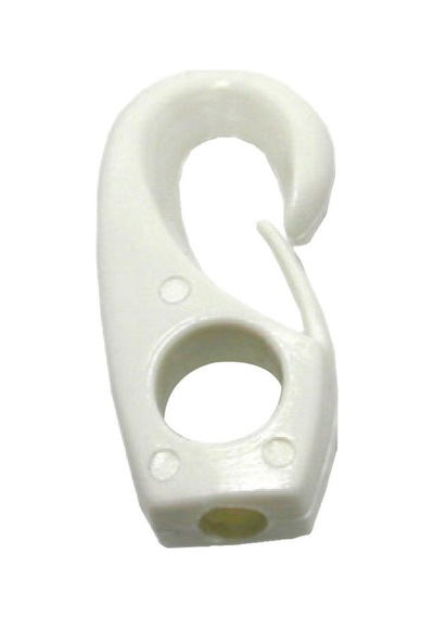 Lastik Halat Ucu Kancası Plastik Beyaz, 8mm