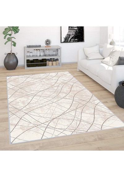 Rovigo Home Dijital Baskı Yıkanabilir Kaymaz Taban Salon Halısı Rvg0401 Bej