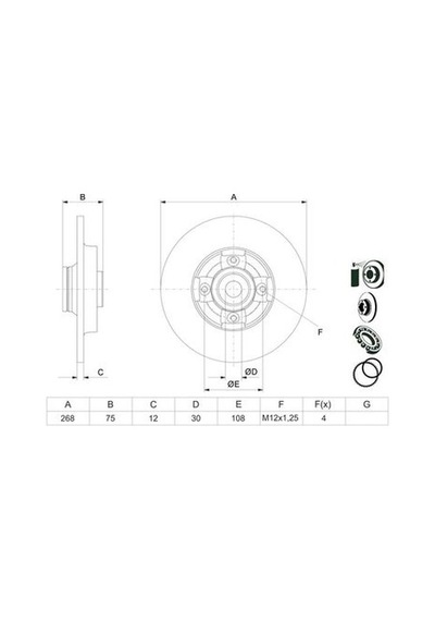 Citroen C4 1.2 Puretech 2014-2017 Bosch Arka Disk Rulmanlı Netpar9387 2 Adet