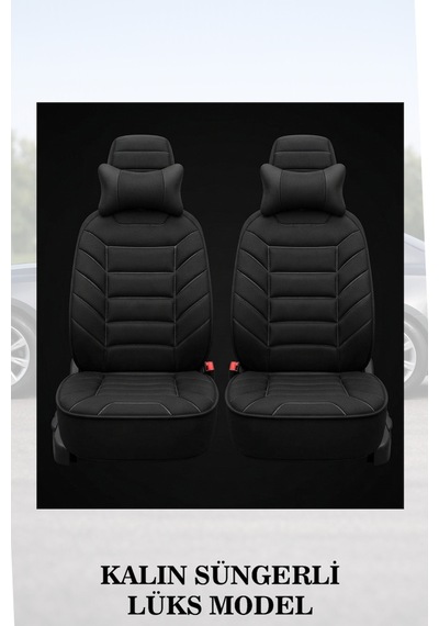 Renault Symbol 2008 Uyumlu Premium Siyah Renk Lüks 2 Adet Minder Ve Yastık