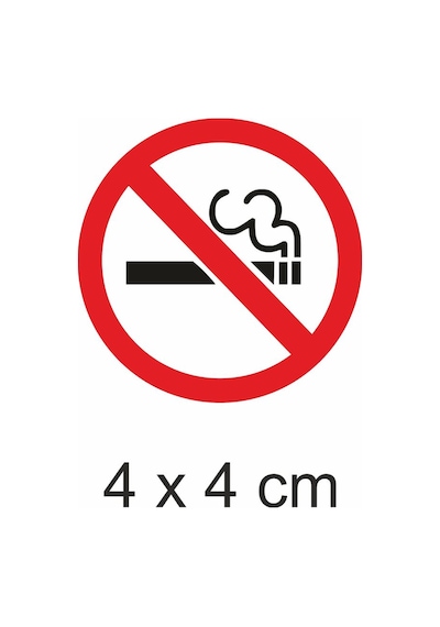 Sigara İçilmez Yuvarlak Sticker 4x4 Cm 50 Adet Diğer