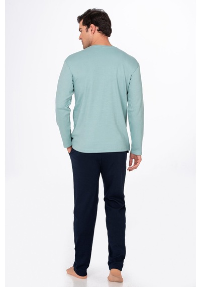 Kompedan Erkek Stay Wild Baskılı Pamuklu Pijama Takımı Su Yeşili 028 Mint - Yeşil Kompedan Erkek Stay Wild Baskılı Pamuklu Pijama Takımı Su Yeşili 028 Mint - Yeşil