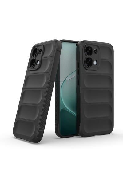 Oppo A6 Pro Kılıf Kamera Korumalı Leke Tutmaz Tasarımlı Darbe Emici Yumuşak Pürüzsüz Silikon Kapak Siyah