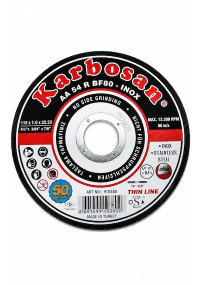 2 Adet İnox Metal Kesici Disk Spiral Taşı 115 Mm X 1.0 X 22.23 Paslanmaz Ve Metal Kesim Diski