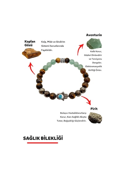 Gümüştel El Sanatları Sağlık Şifa Doğal Taş Tılsım Bilekliği Pirit Aventurin Kaplangözü Kadın Erkek Doğaltaş Bileklik Çok Renkli Gümüştel El Sanatları Sağlık Şifa Doğal Taş Tılsım Bilekliği Pirit Aventurin Kaplangözü Kadın Erkek Doğaltaş Bileklik Çok Renkli