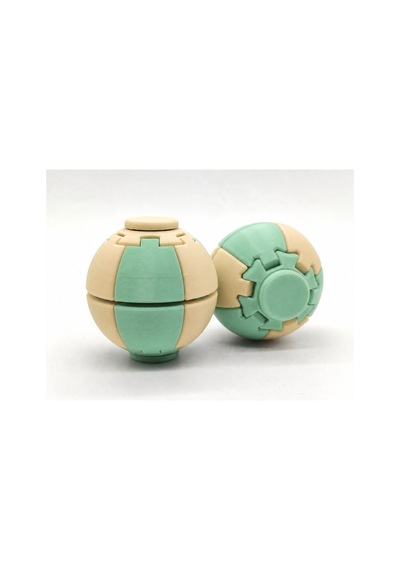 Alvera Press Küresi 3d Baskı Dönüşen Mekanik Fidget Stres Oyuncağı-mint-bej