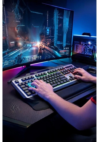 Oyuncu Klavyesi Rgb Işıklı Mekanik Ergonomik Kablolu Klavye Tk13