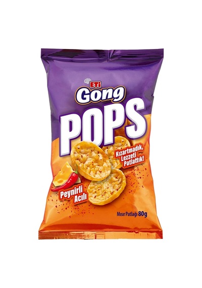 Eti Gong Pops Mısır Ve Pirinç Patlağı Peynir&acı 80 G 2'li Ekonomik Paket - 2 Adet Tarı