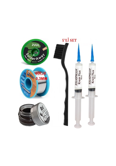 Mechanic Lehim Teli 0,3mm 40gr Havya Uc Temizleyici Rslasm Flux Ve 2uul-2015 Lehim Emme Teli Seti20