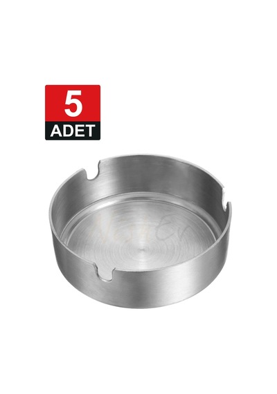Premium 5'li Krom Kül Tablası Set 10 Cm Paslanmaz Çelik Şıklık