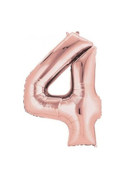 100 Cm Rose Gold Rakam 4 Folyo Balon Beyaz