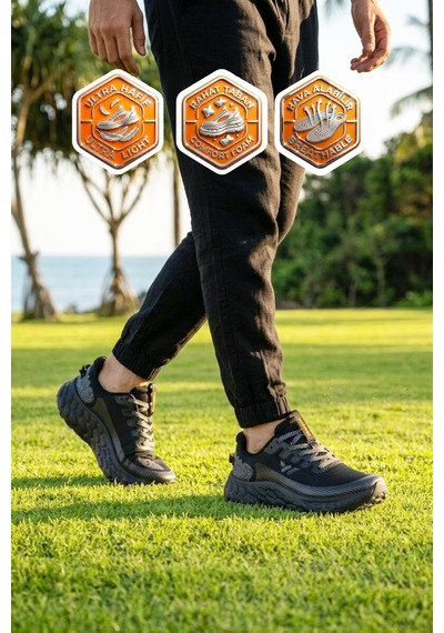 Walkway Flystep M Siyah Hafızalı Taban Erkek Spor Ayakkabı
