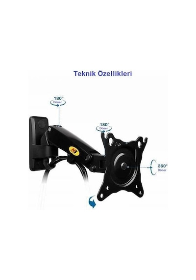 North Bayou Nb F120 Amörtisörlü Hareketli 17-27" Duvar Askı Aparat