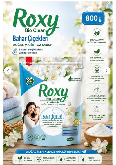 Dalan Roxy Bio Clean Doğal Matik Toz Sabun Bahar Çiçekleri 800 Gr X 4 Adet
