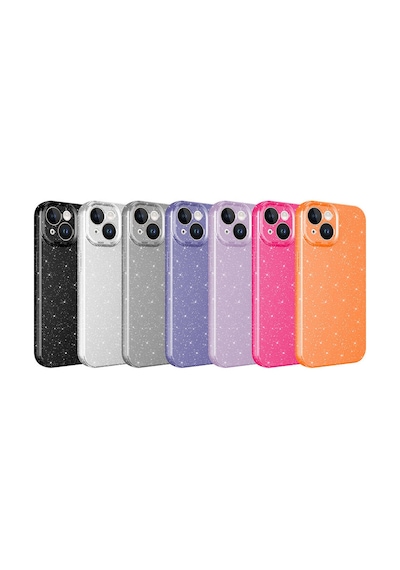 Apple iPhone Uyumlu 15 Kılıf Kamera Korumalı Simli Silikon Üstün Koruma Pazarplus Pembe