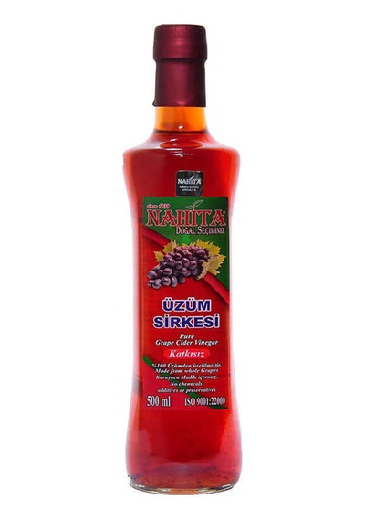 Üzüm Sirkesi Doğal Katkısız Cam Şişe 500 Ml