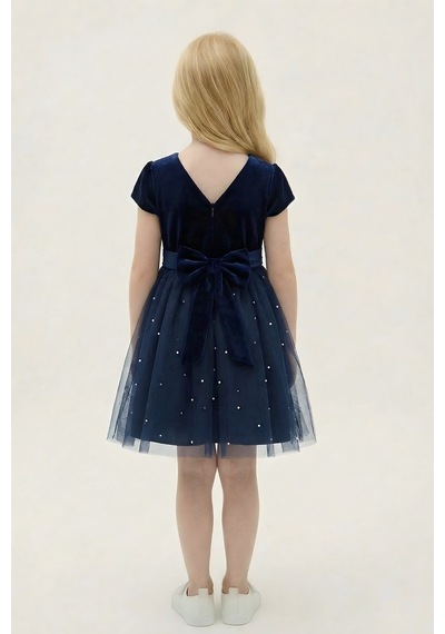 Fesshera Kids Kız Çocuk Elbise Özel Gün Ve Parti Elbisesi Prenses Model Sırt Detaylı Fiyonklu Abiye Lacivert Fesshera Kids Kız Çocuk Elbise Özel Gün Ve Parti Elbisesi Prenses Model Sırt Detaylı Fiyonklu Abiye Lacivert