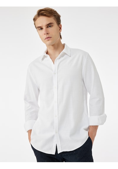 Koton Pamuklu Uzun Kollu Klasik Yaka Slim Fit Gömlek Beyaz 6wam60161hw Beyaz Koton Pamuklu Uzun Kollu Klasik Yaka Slim Fit Gömlek Beyaz 6wam60161hw Beyaz