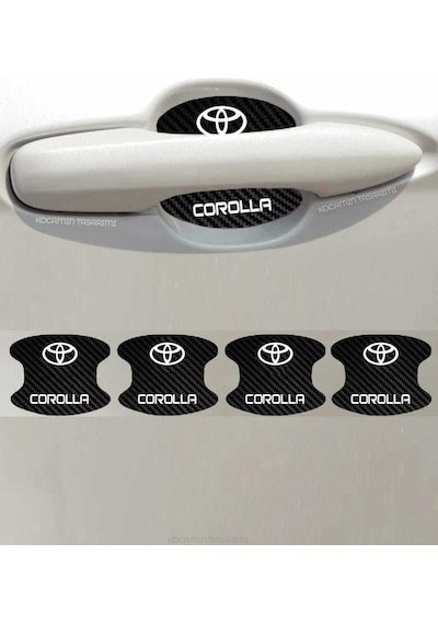 Toyota Corolla İç Kapı Çizik Önleyici Karbon Desenli Şık Ve Koruyucu Folyo Seti Corolla Yazılı 4 Adet
