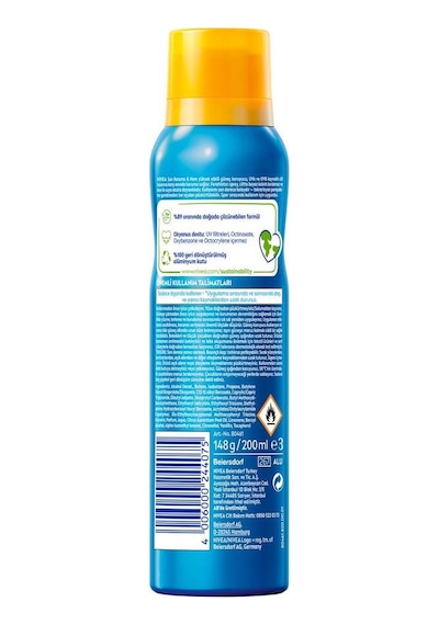 Sun Spf50 Güneş Koruyucu Ve Ferahlatıcı Vücut Spreyi 200ml,tere Ve Suya Dayanıklı,hızlı Emilir
