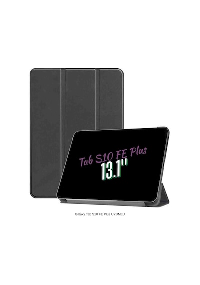 Galaxy Tab S10 Fe Plus Uyumlu 13.1" Katlanabilen Standlı Smart Cover Akıllı Tablet Kılıfı Kapaklı Kılıf Lila