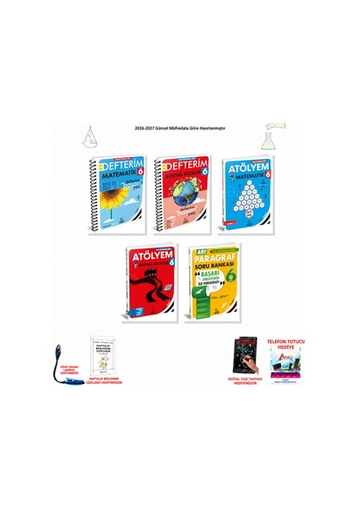 2026-2027 Arı Yayıncılık 6. Sınıf Tüm Dersler 5 Kitap Set Defterim M-s, Atölyem M-s, Paragraf