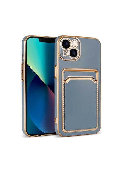 Zore İphone 13 Uyumlu Ogaa Bark Kartlıklı Kılıf-mavi