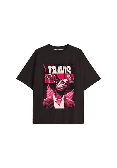 Kalic Studio Unisex Travis Scott Astroworld Tshirt Siyah-35